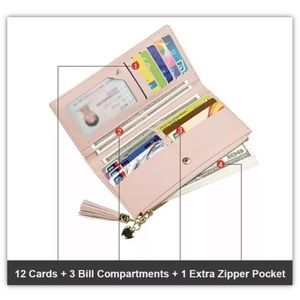 🤍Cute Wallet/Clutch, Heart Charm & Tassel🤍NWOT